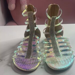 Silver Metallic Gladiator Sandals